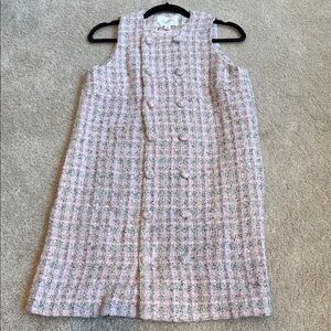 Pomander Place Bianca Pink Tweed Shift Dress M